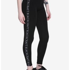 Blackcraftcult black leggings with side logo